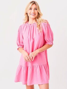 Velvet by Graham & Spencer Bernice Linen Mini Dress in Cupid Size L